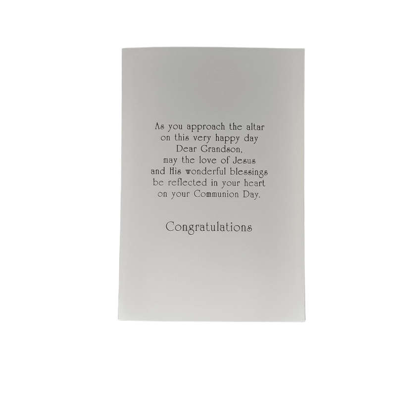 First Holy Communion Card For Grandson