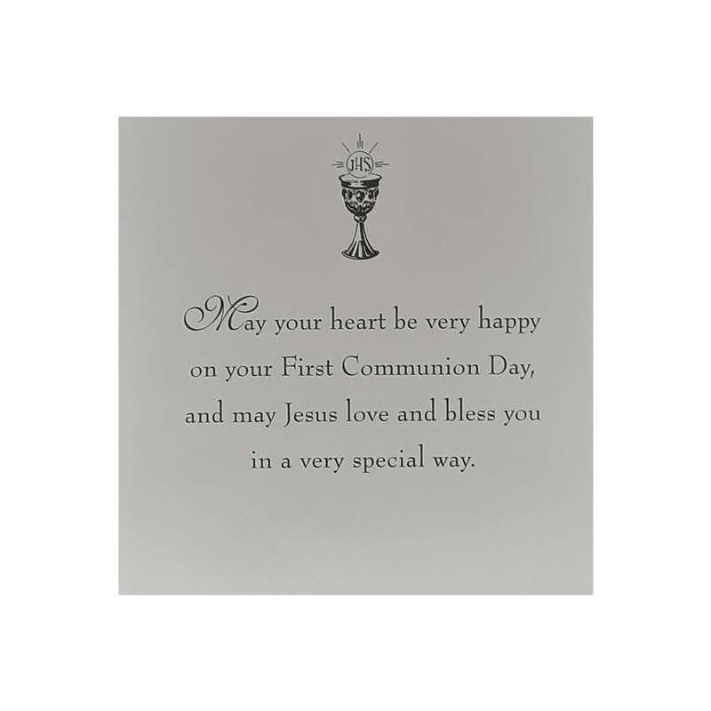 Blue First Holy Communion Card For a Boy