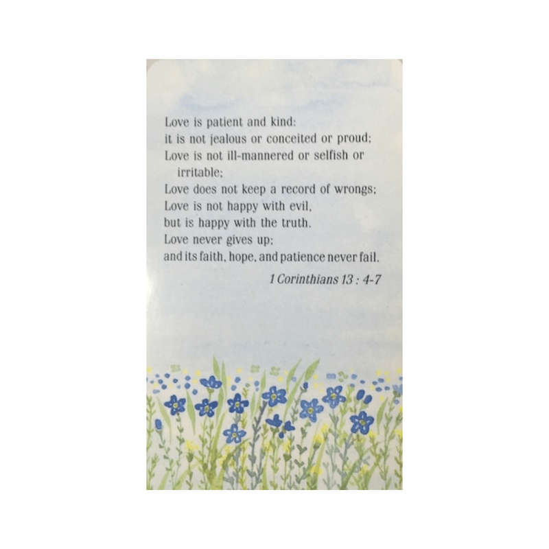 Love Is Patient Holy Card
