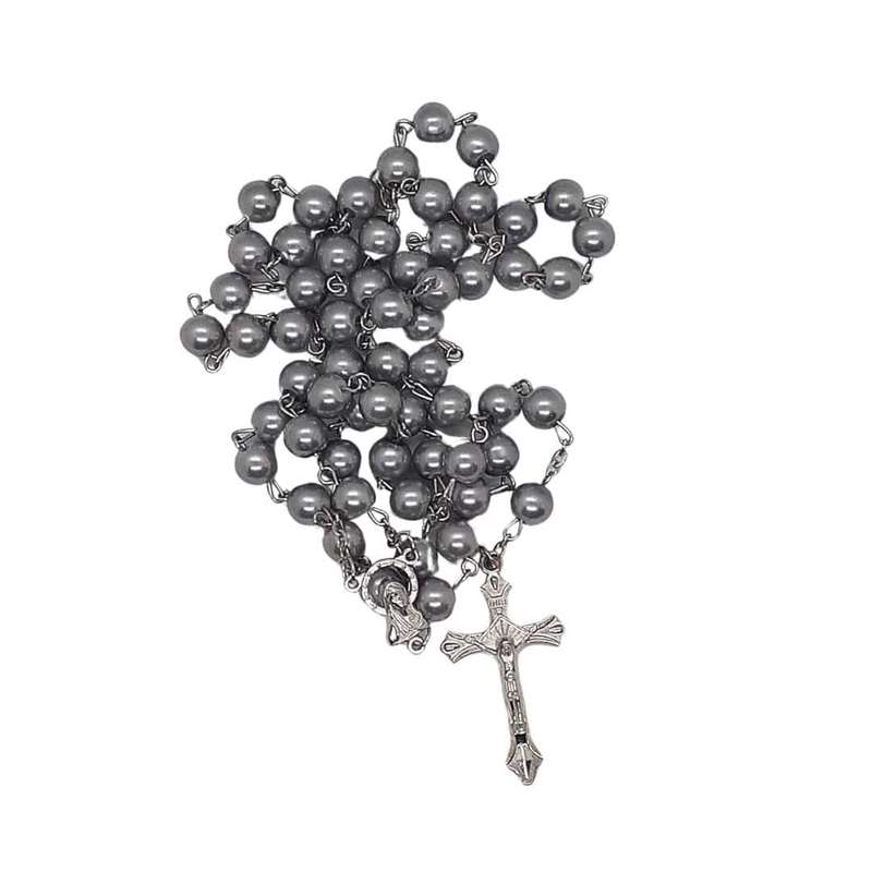 Grey Pearl Like Rosary