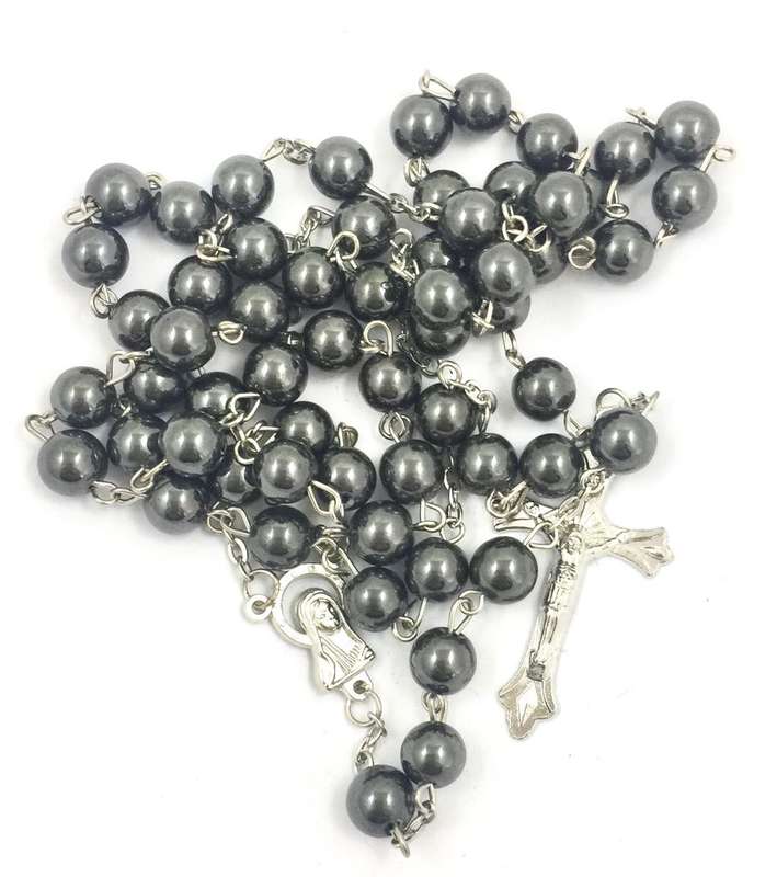 Silver Pearl Like Rosary