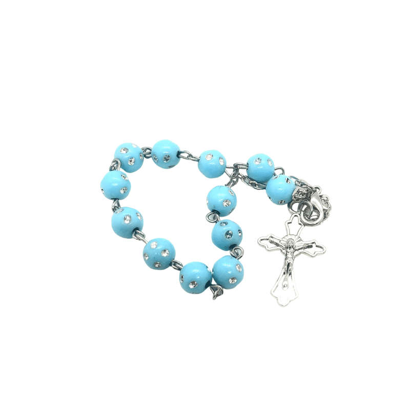Blue and Diamante Decade Rosary