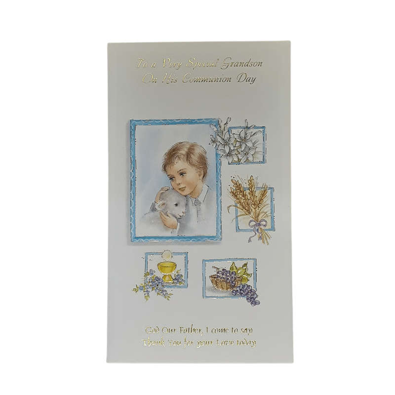 First Holy Communion Card For Grandson