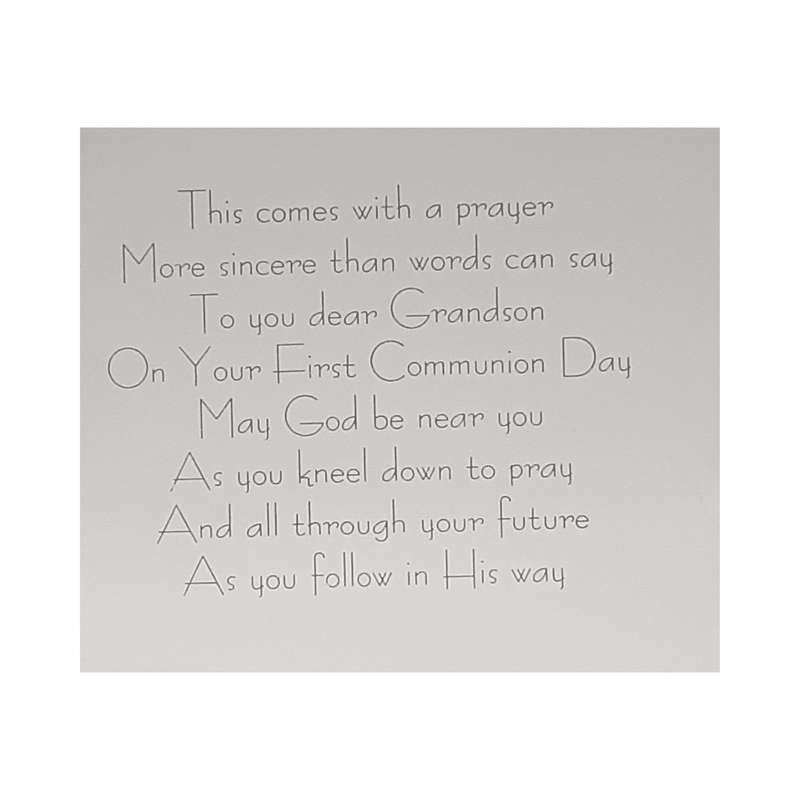 First Holy Communion Card For Grandson