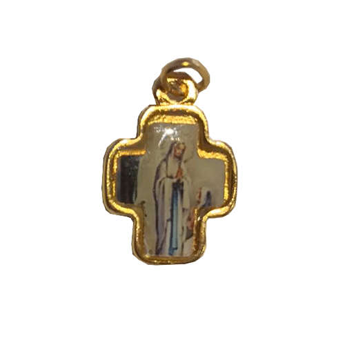 Small Gold Our Lady of Lourdes Cross