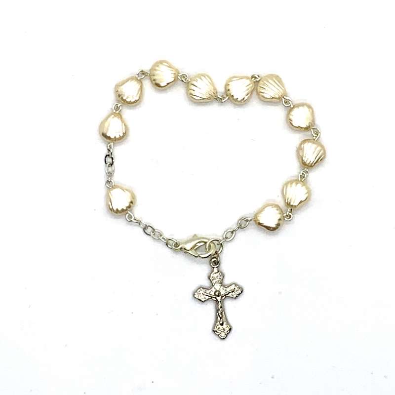Shell Shaped Bead Decade Rosary