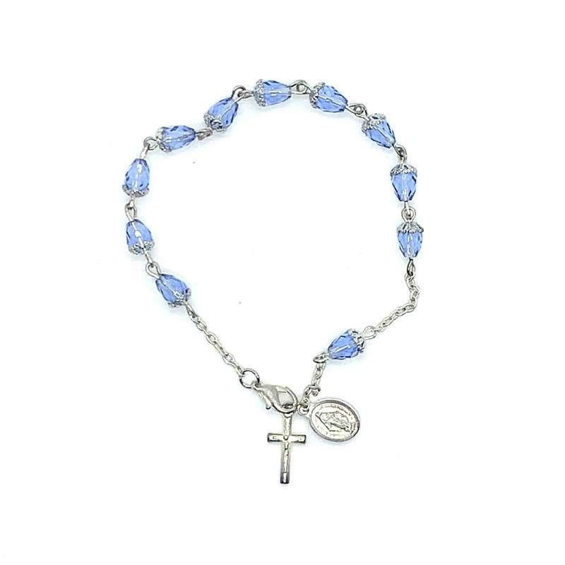 Blue Glass Bracelet Rosary