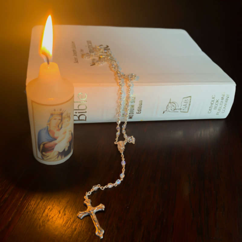 Small Clear Bead Rosary