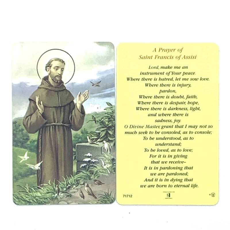 St Francis Holy  Card