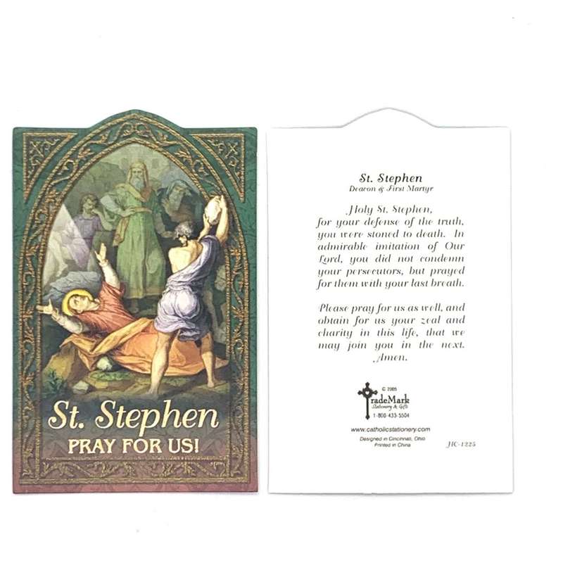 St Stephen Holy Card