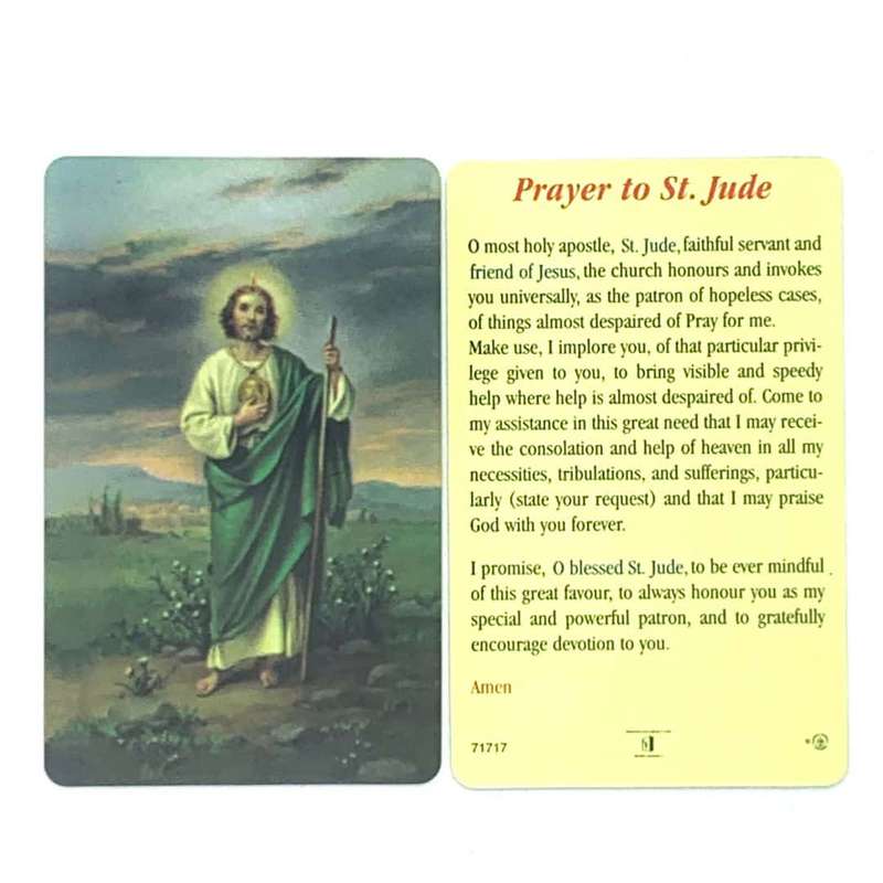 St Jude Plastic  Holy Card