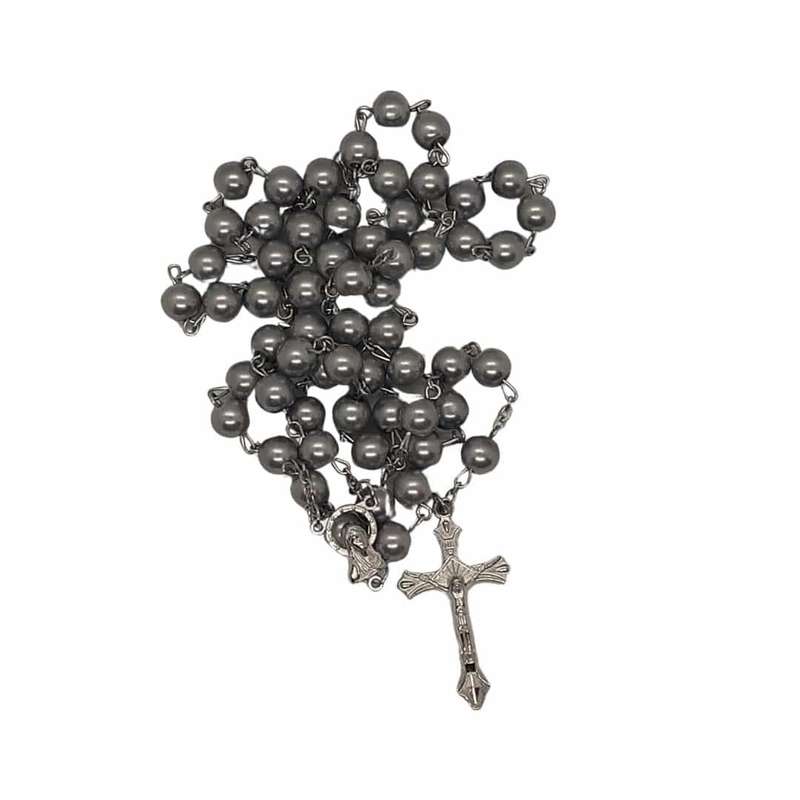 Silver Small Bead Rosary