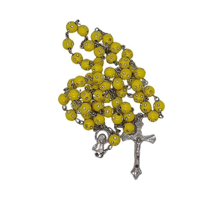 Yellow Diamante Rosary