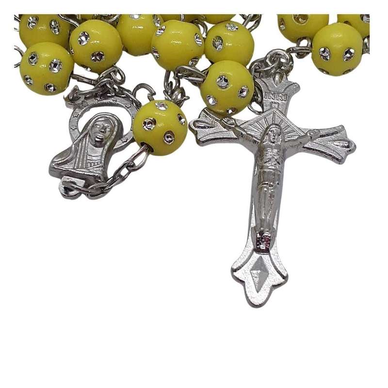 Yellow Diamante Rosary