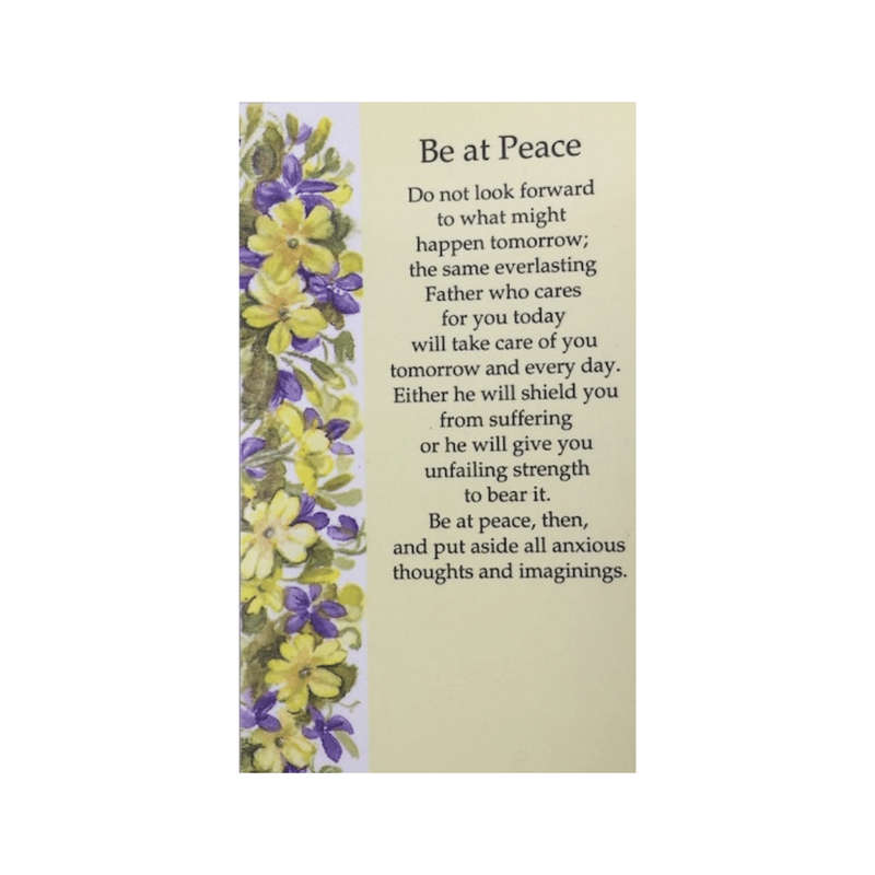 Be at Peace Holy Card