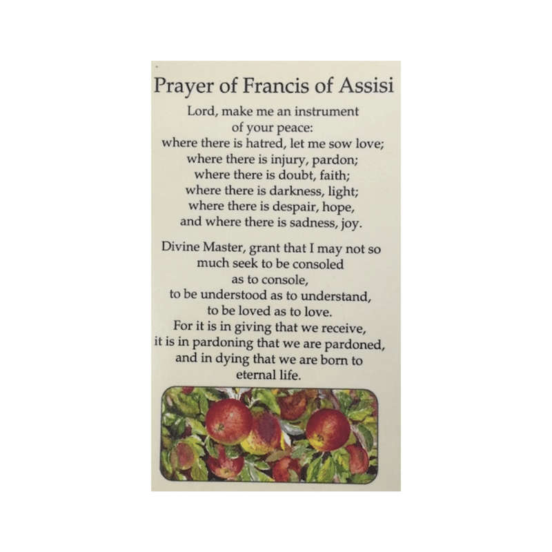 Prayer Of St Francis Holy Card