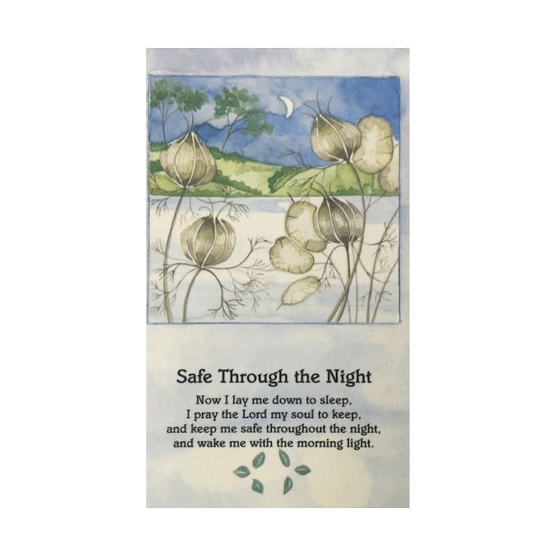 Safe Through The Night Holy Card