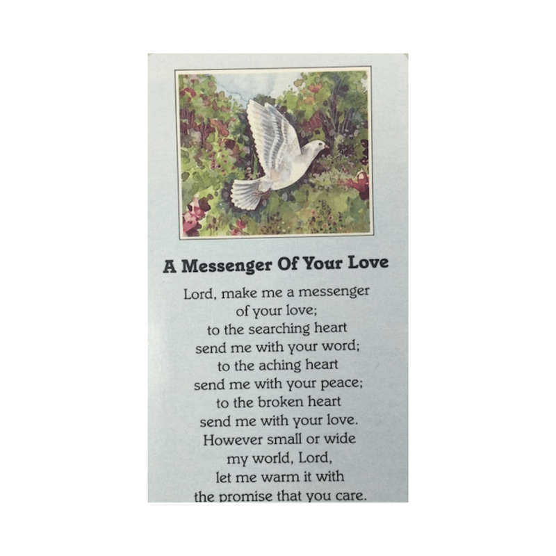 Messenger Of Your Love Holy Card
