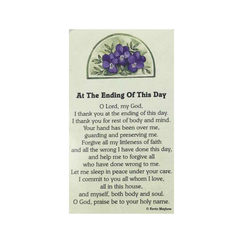 The Ending of This Day Holy Card