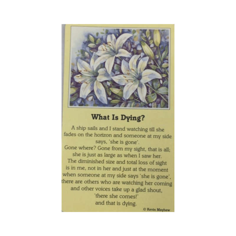 What Is Dying Holy Card