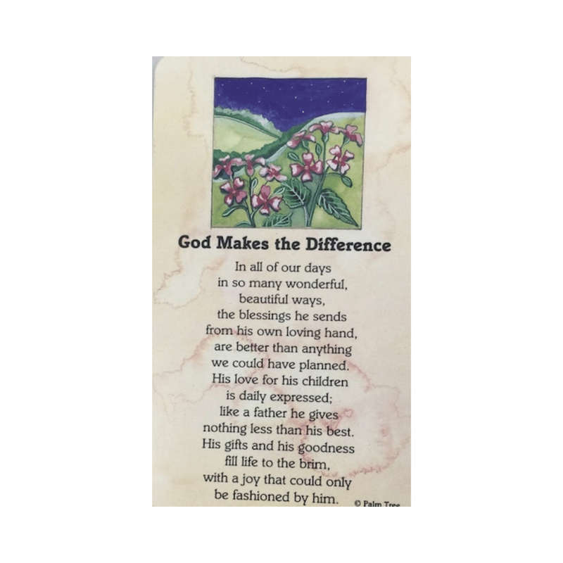 God Makes The Difference Prayer Card