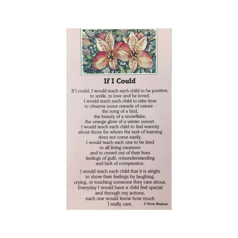 If I Could Holy Card