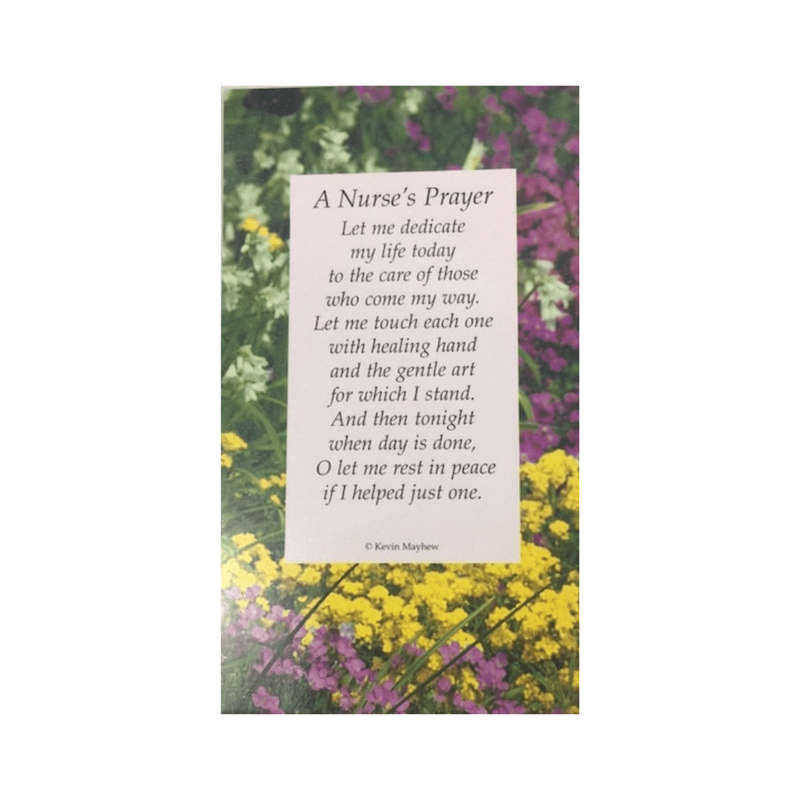 A Nurses Prayer Holy Card