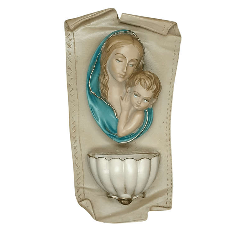 Resin Jesus and Mary  Holy Water Font