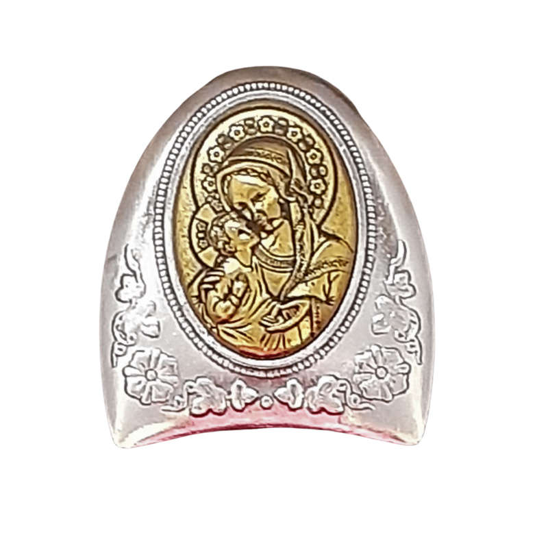 Silver and Gold Madonna and Child Plaque
