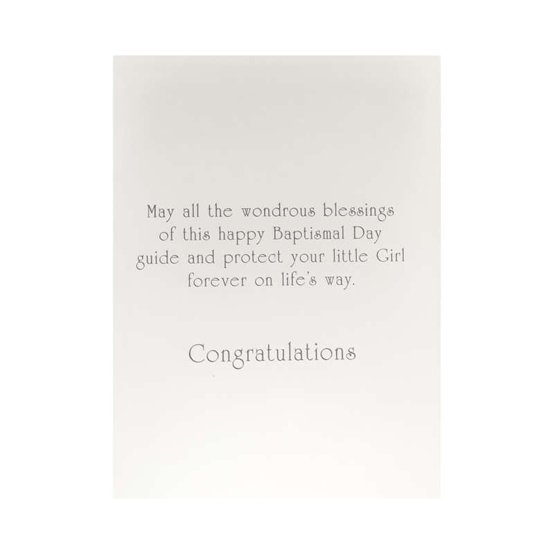 Ornate Baptism Card - Girl
