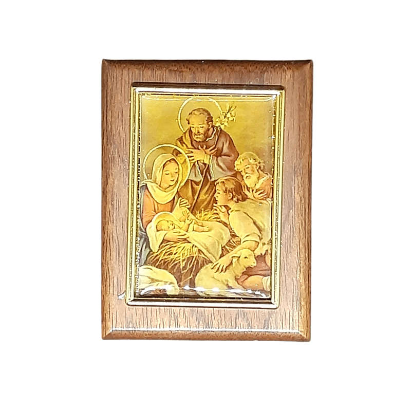 Wooden Standing Holy Family Christmas Picture