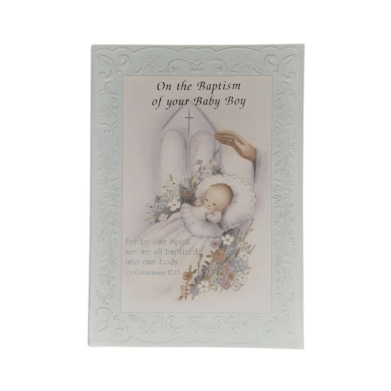Ornate Baptism Card Boy
