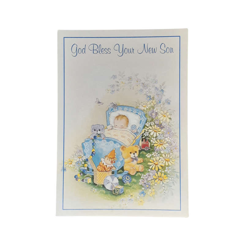 God Bless Your New Son Card