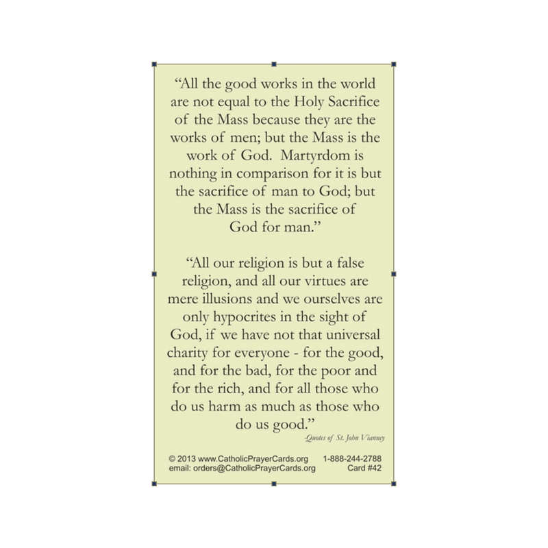 St. John Vianney Holy Card