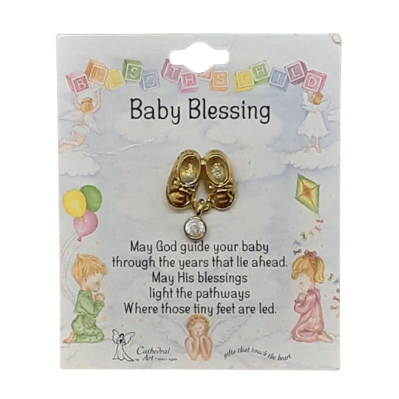Baby Blessings Pin - White