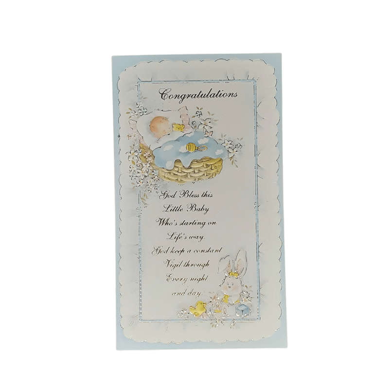 Baby Blessing and Congratulations Card- Boy