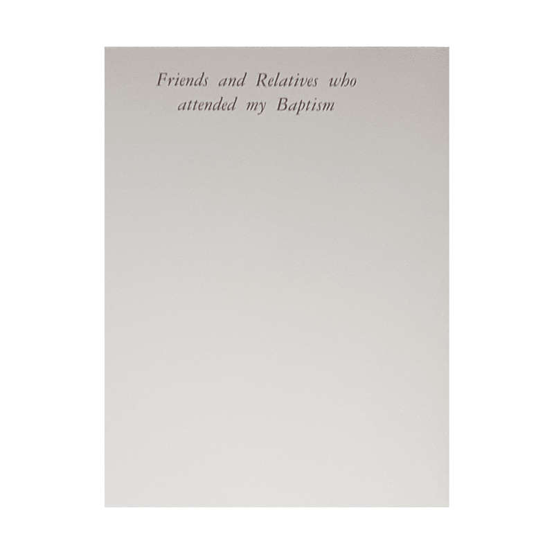 Baptism Keepsake Card