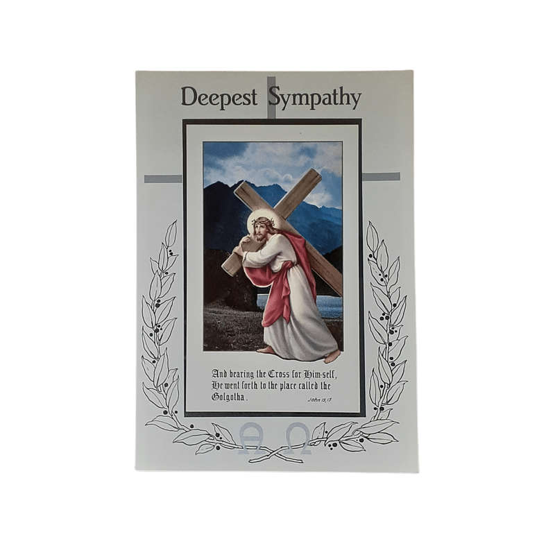 Deepest Sympathy Mass Card Jesus Carrying Cross
