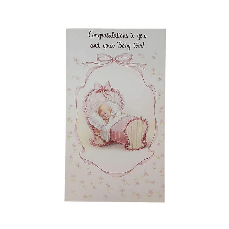 Girl Baby Congratulations Card