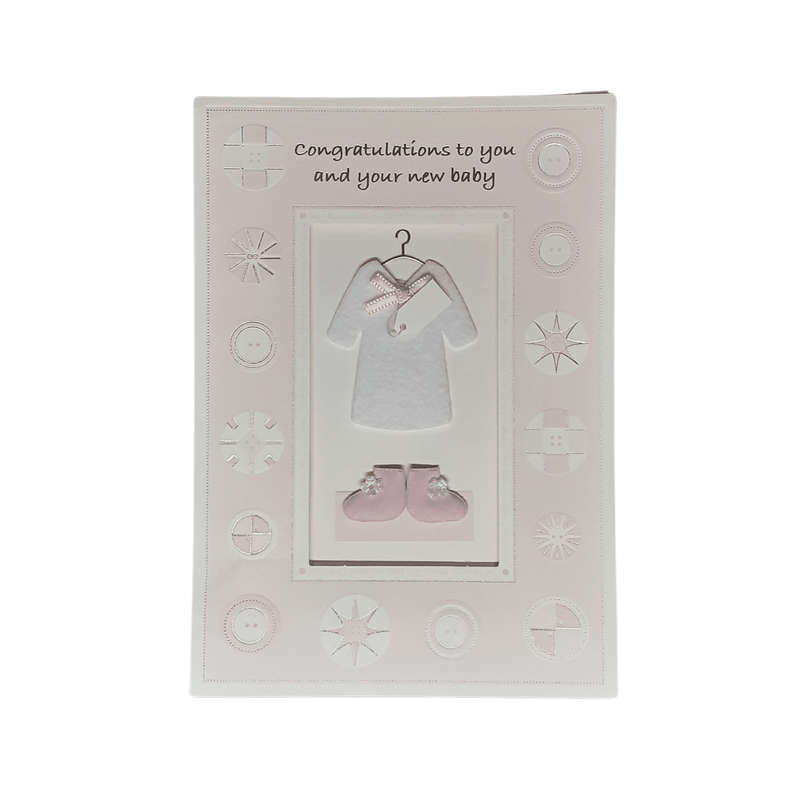Detailed Baby Girl Congratulations Card