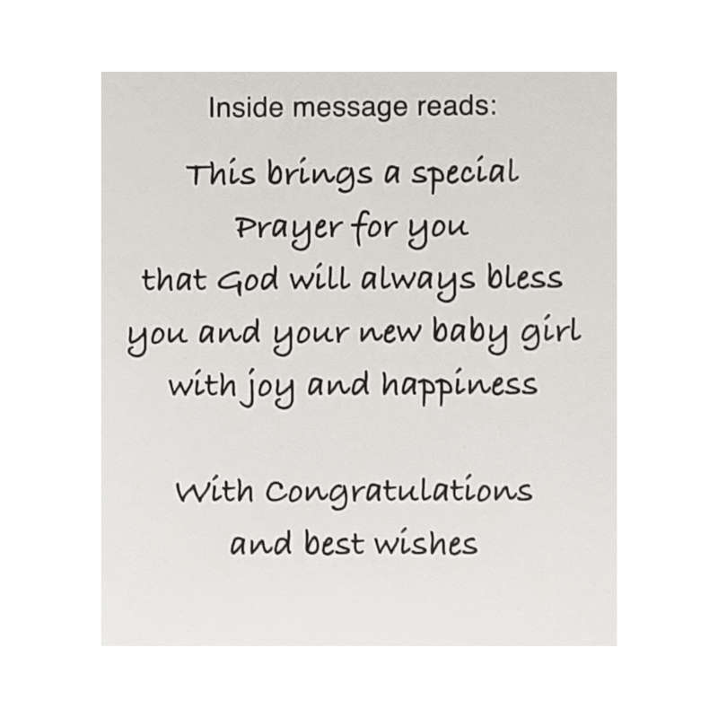 Detailed Baby Girl Congratulations Card