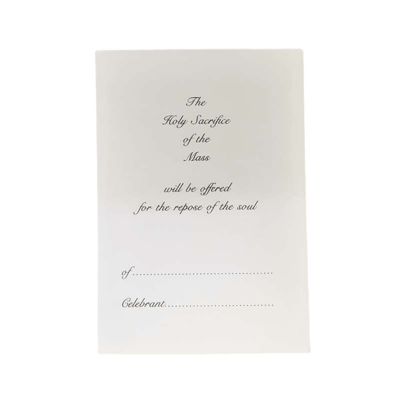 Sincere Sympathy Mass Intention Card Fatima