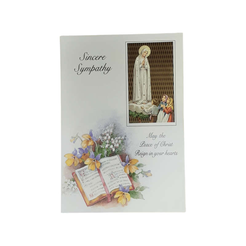 Sincere Sympathy Mass Intention Card Fatima