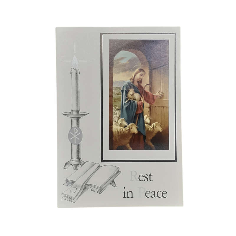 Rest in Peace Mass Card Jesus Knocking