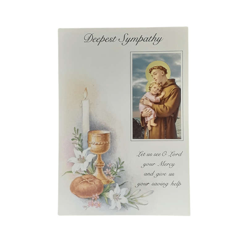 Deepest Sympathy Mass Intention Card - St Anthony