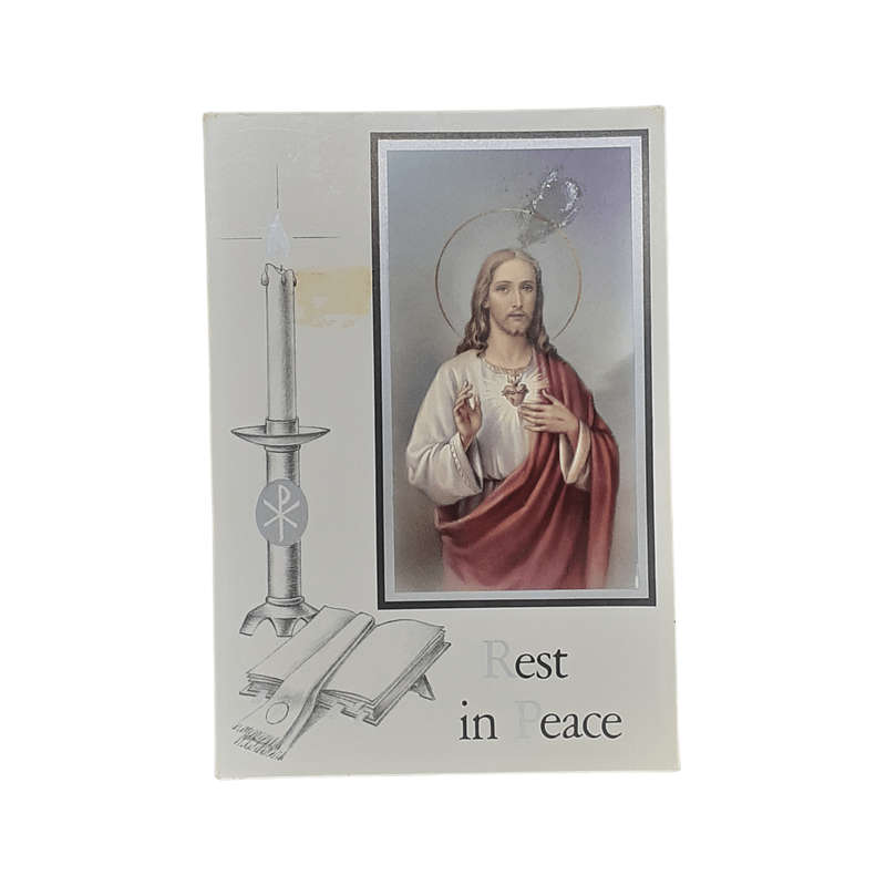 Rest in Peace Mass Card Jesus Sacred Heart