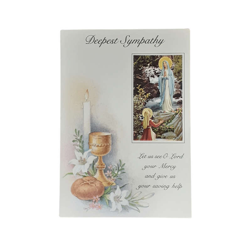 Deepest Sympathy Mass Intention Card - Mary of Lourdes