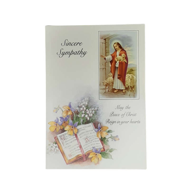 Sincere Sympathy Card Jesus and Lambs