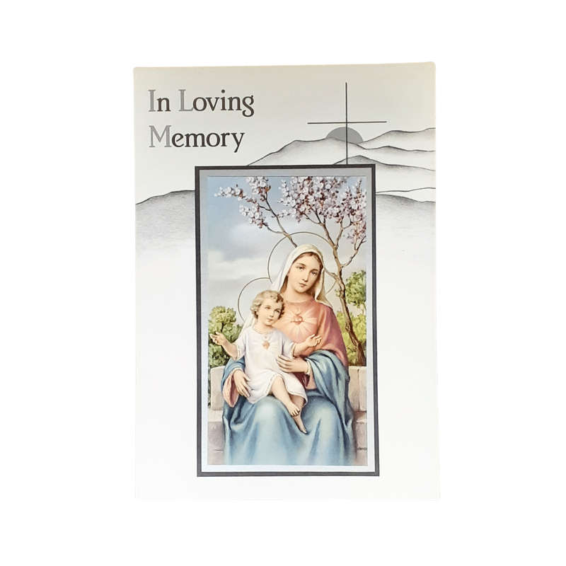 In Loving Memory Mass Card Mary and Baby Jesus