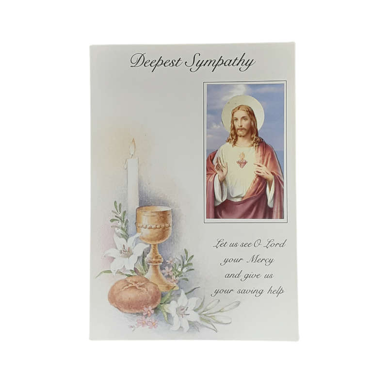 Deepest Sympathy Mass Intention Card - Sacred Heart